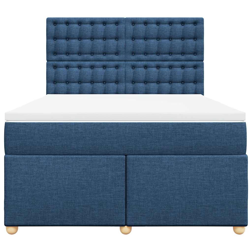 Sommier à lattes de lit avec matelas Bleu 140x190 cm Tissu - XIOS