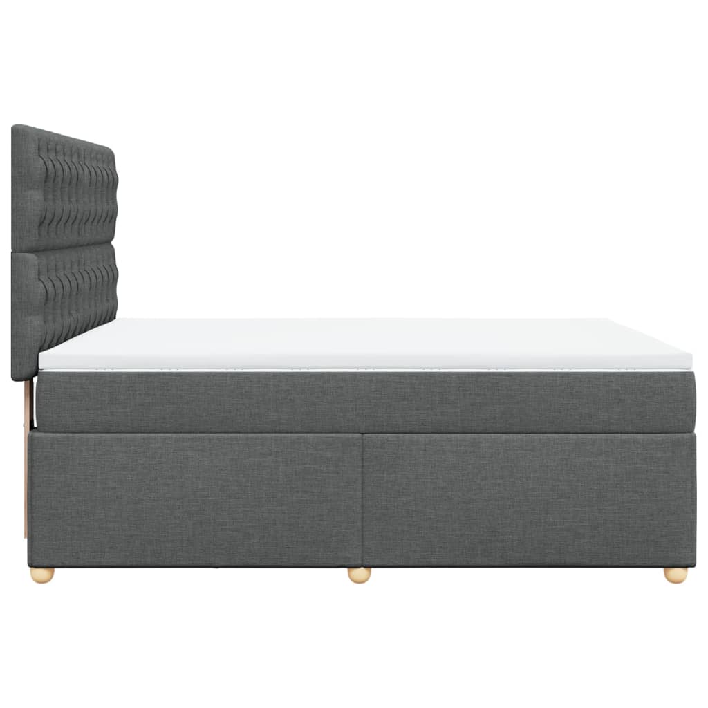 Sommier à lattes de lit avec matelas Gris foncé 140x200cm Tissu - XIOS