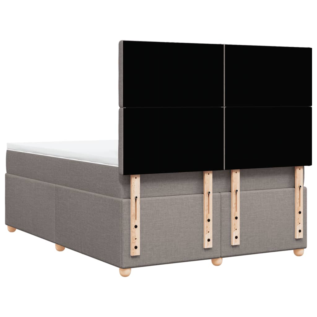 Sommier à lattes de lit avec matelas Taupe 140x200 cm Tissu - XIOS