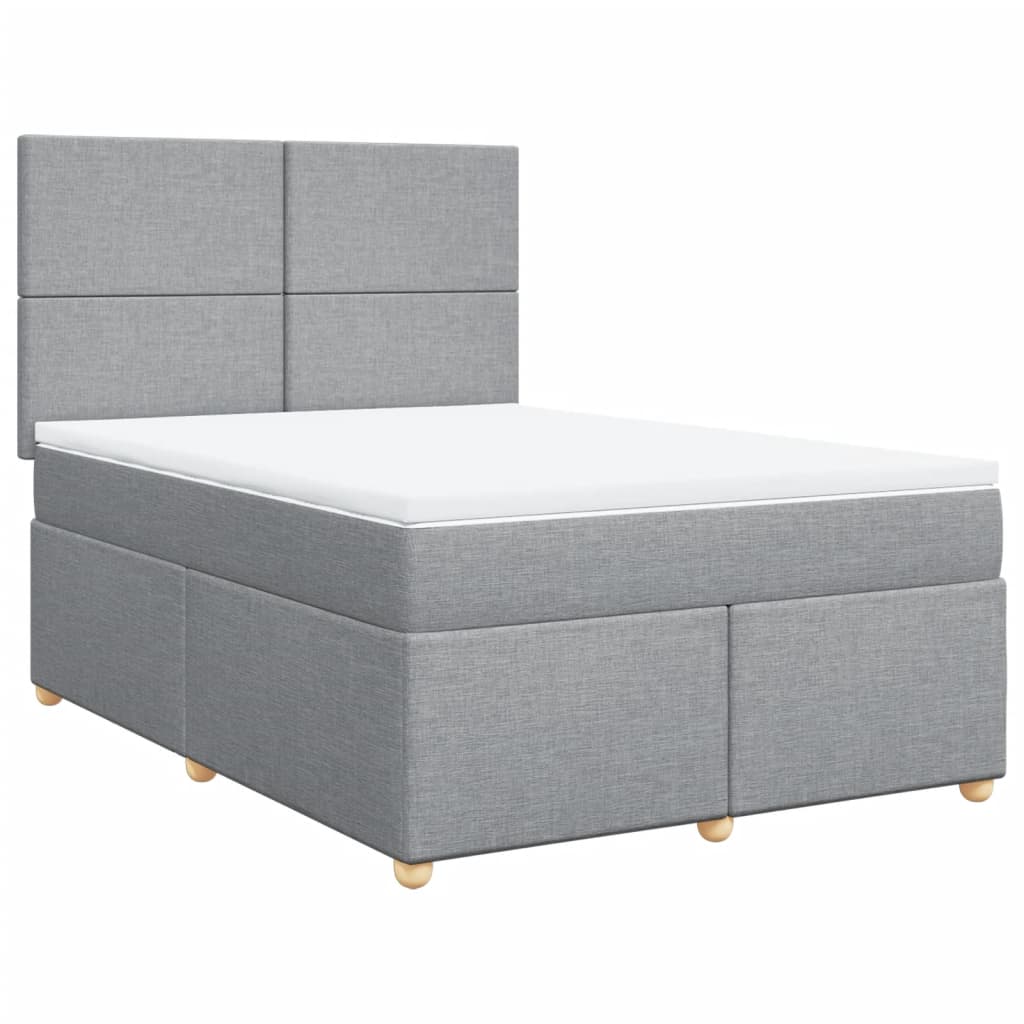Sommier à lattes de lit avec matelas Gris clair 160x200cm Tissu - XIOS
