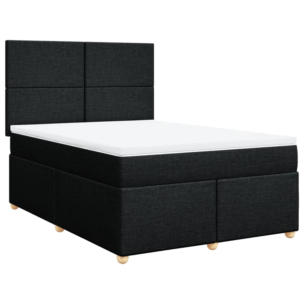 Sommier à lattes de lit avec matelas Noir 160x200 cm Tissu - XIOS