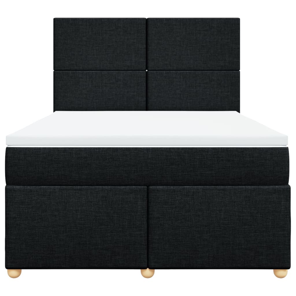 Sommier à lattes de lit avec matelas Noir 160x200 cm Tissu - XIOS