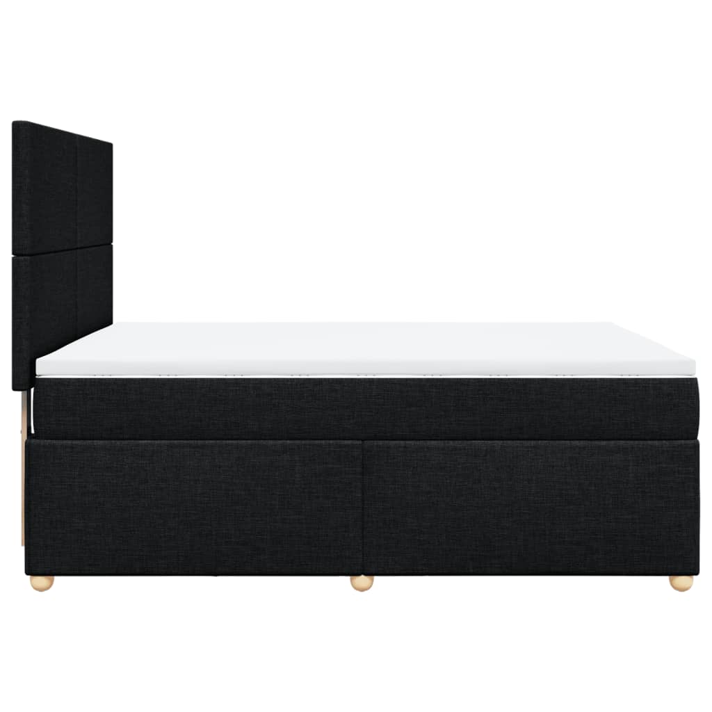Sommier à lattes de lit avec matelas Noir 160x200 cm Tissu - XIOS