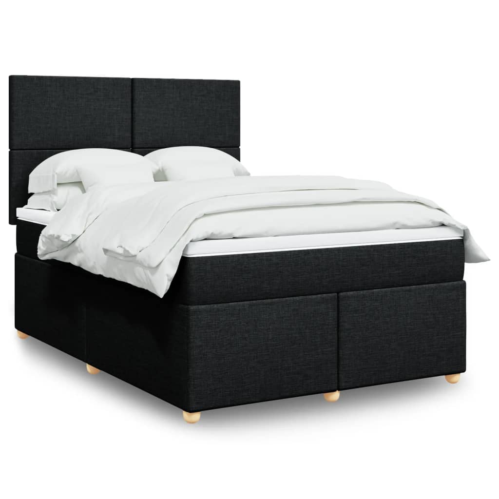Sommier à lattes de lit avec matelas Noir 160x200 cm Tissu - XIOS