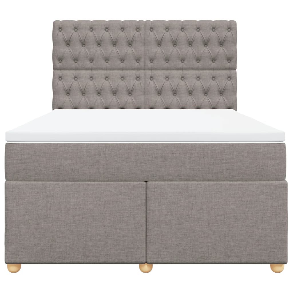 Sommier à lattes de lit avec matelas Taupe 160x200 cm Tissu - XIOS