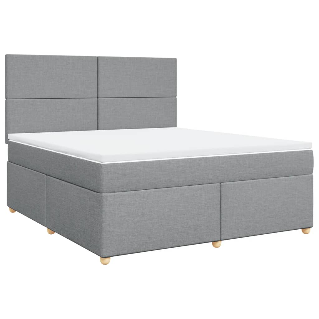 Sommier à lattes de lit avec matelas Gris clair 180x200cm Tissu - XIOS