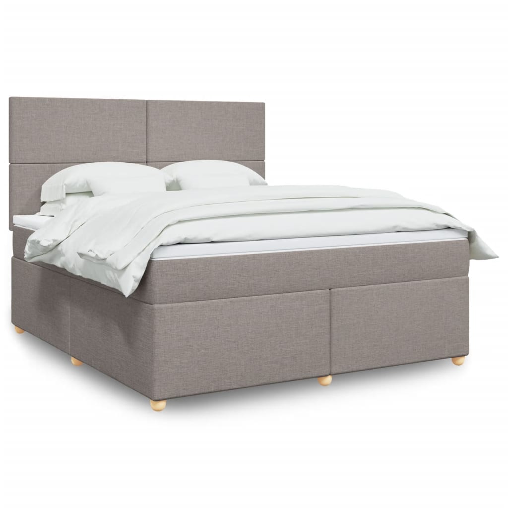 Sommier à lattes de lit avec matelas Taupe 180x200 cm Tissu - XIOS