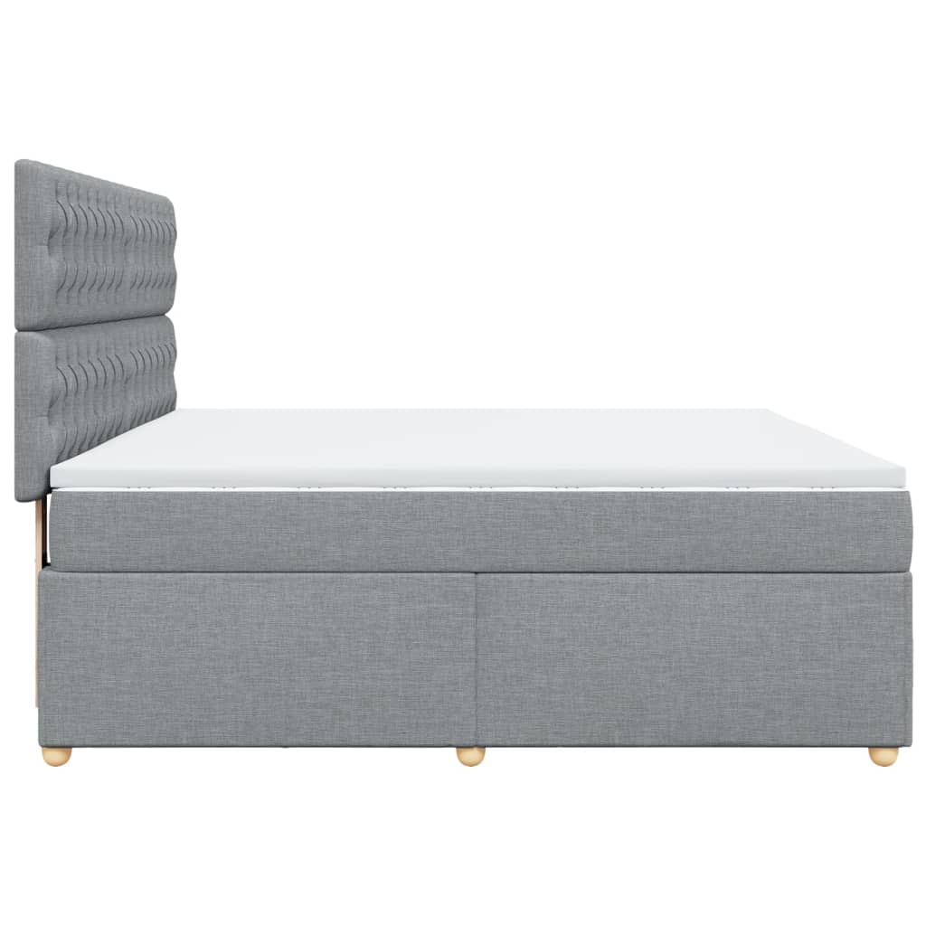Sommier à lattes de lit avec matelas Gris clair 180x200cm Tissu - XIOS