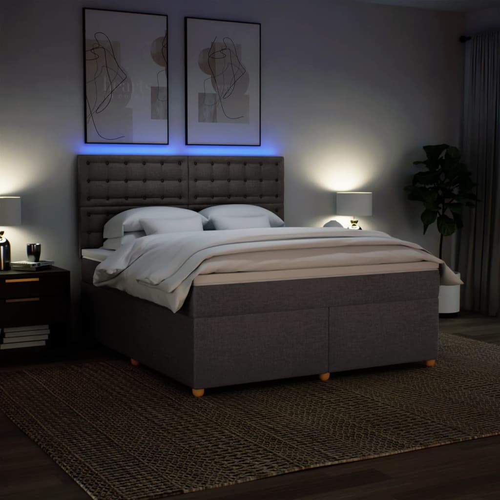 Sommier à lattes de lit avec matelas Taupe 180x200 cm Tissu - XIOS