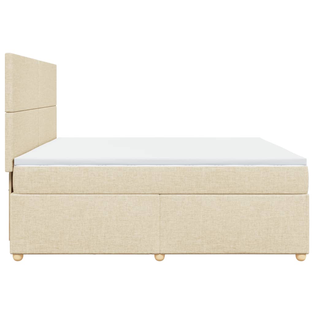 Sommier à lattes de lit avec matelas Crème 200x200 cm Tissu - XIOS