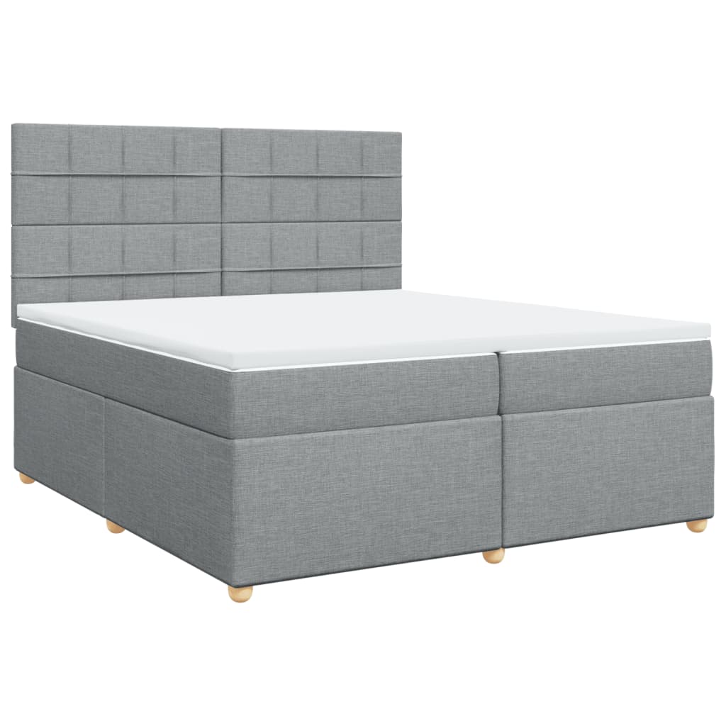 Sommier à lattes de lit avec matelas Gris clair 200x200cm Tissu - XIOS