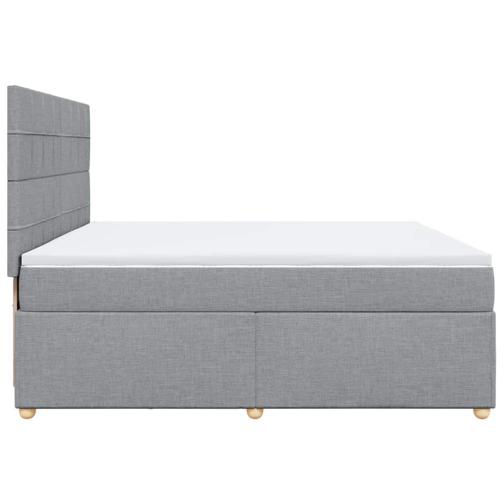 Sommier à lattes de lit avec matelas Gris clair 200x200cm Tissu - XIOS
