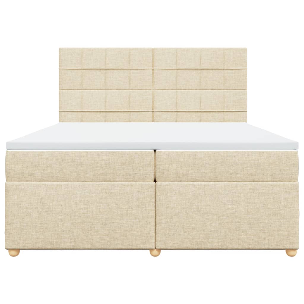 Sommier à lattes de lit avec matelas Crème 200x200 cm Tissu - XIOS