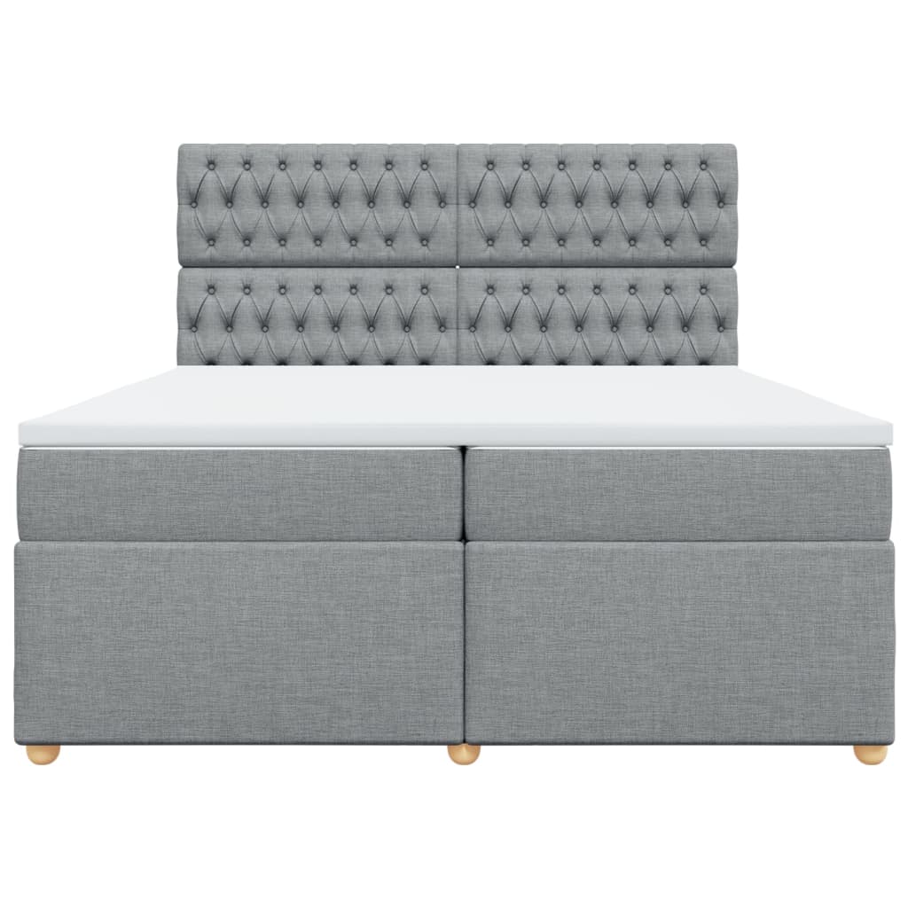 Sommier à lattes de lit avec matelas Gris clair 200x200cm Tissu - XIOS