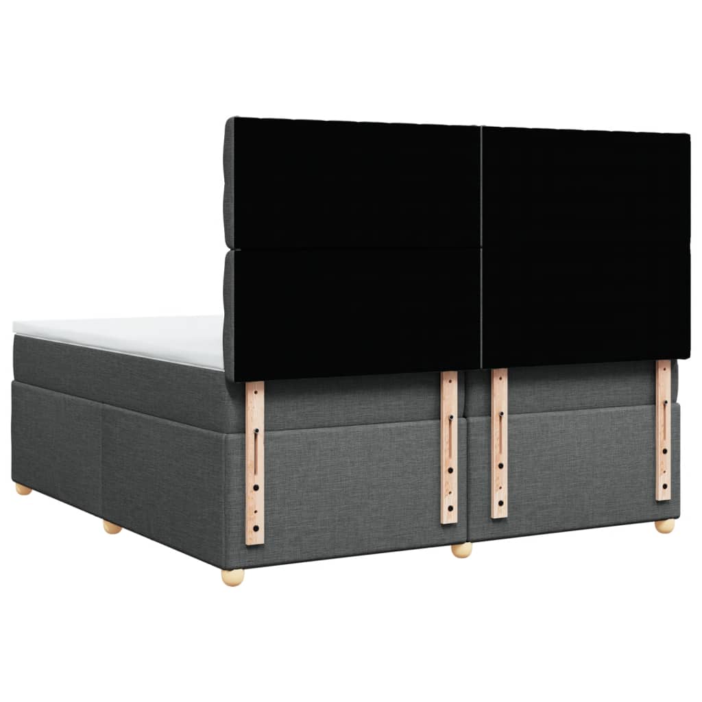 Sommier à lattes de lit avec matelas Gris foncé 200x200cm Tissu - XIOS