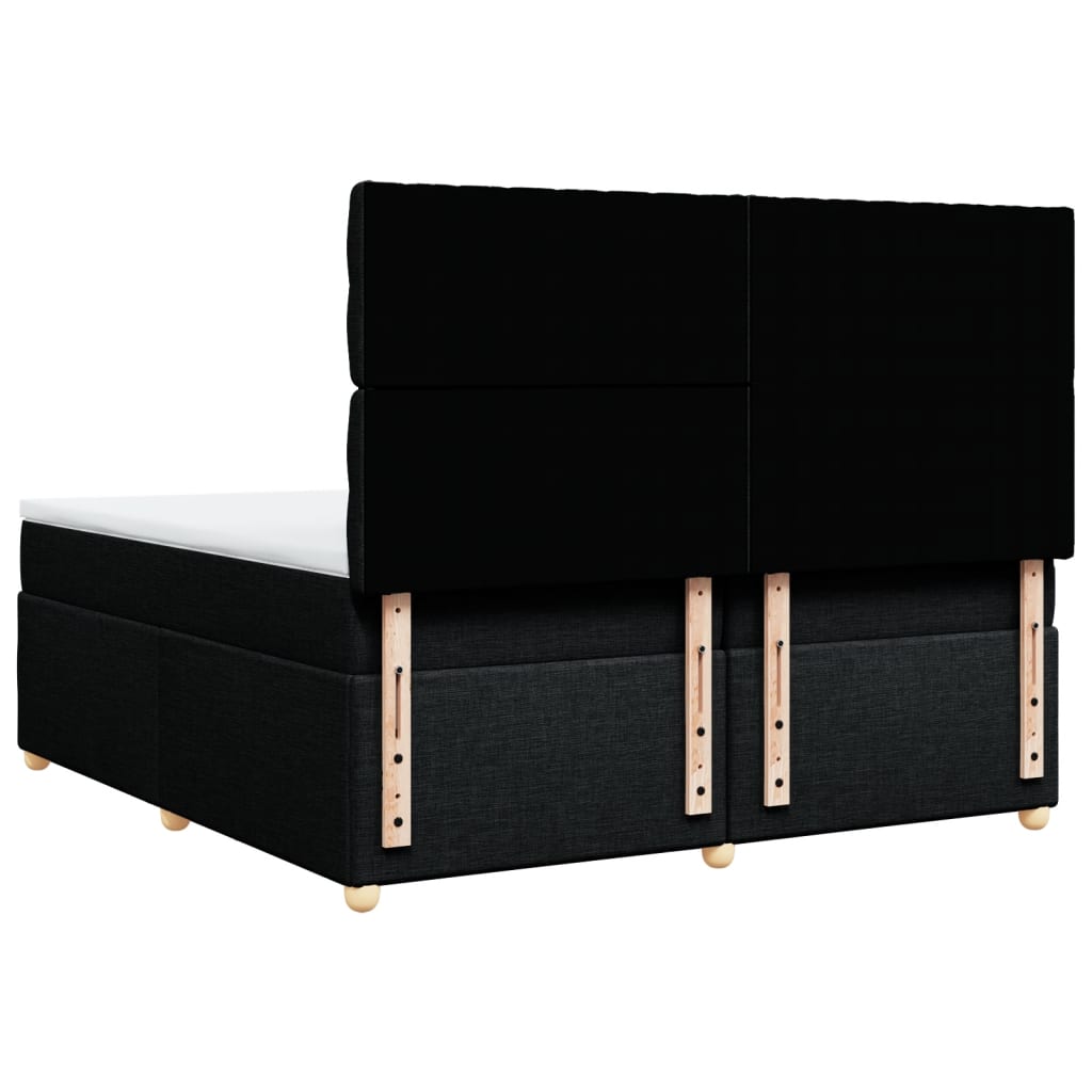 Sommier à lattes de lit avec matelas Noir 200x200 cm Tissu - XIOS