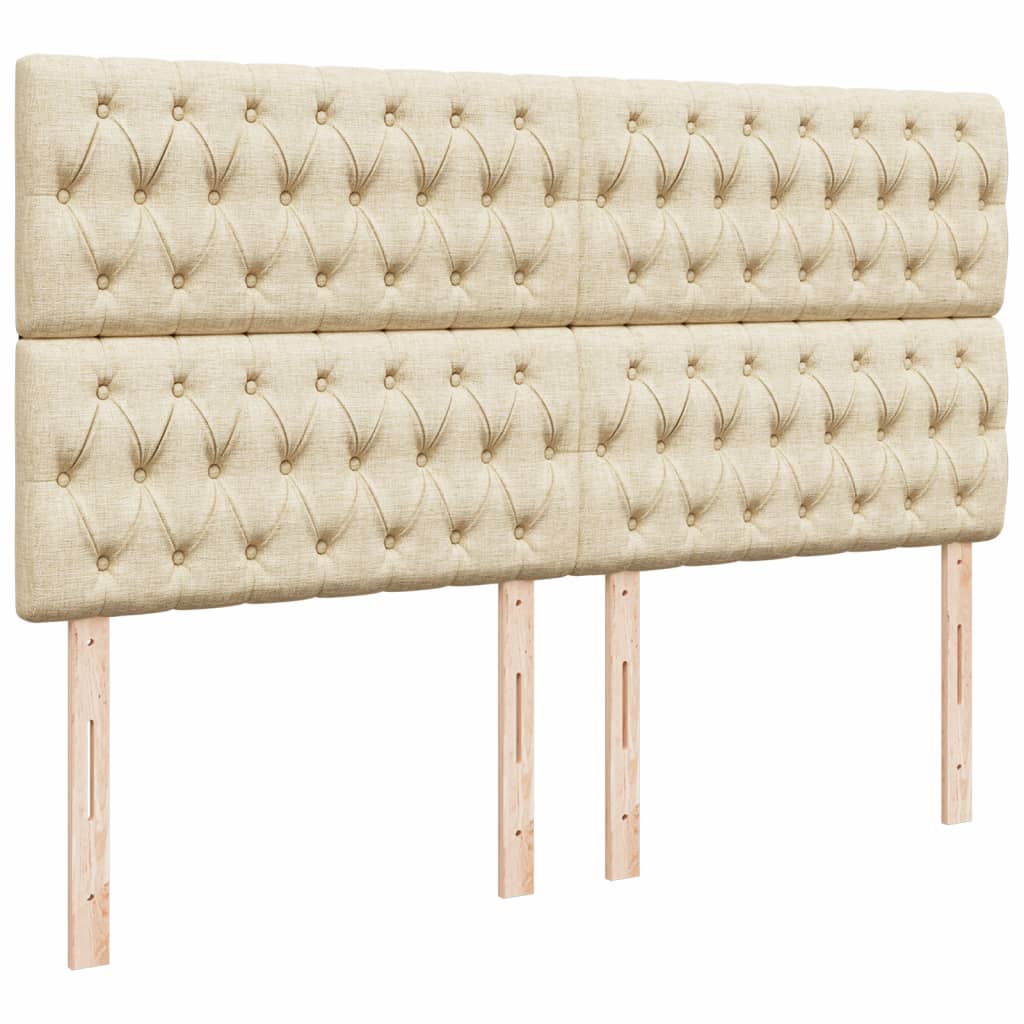 Sommier à lattes de lit avec matelas Crème 200x200 cm Tissu - XIOS