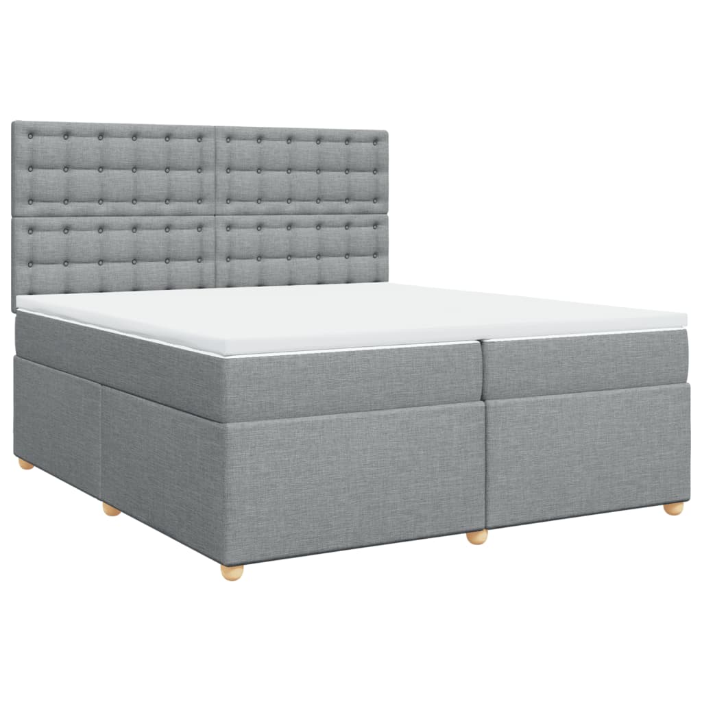 Sommier à lattes de lit avec matelas Gris clair 200x200cm Tissu - XIOS