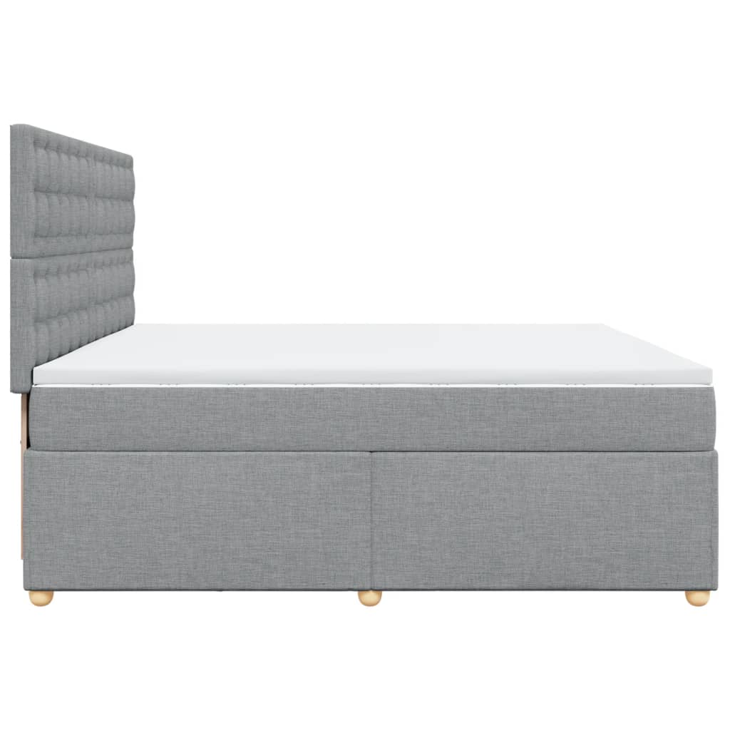 Sommier à lattes de lit avec matelas Gris clair 200x200cm Tissu - XIOS