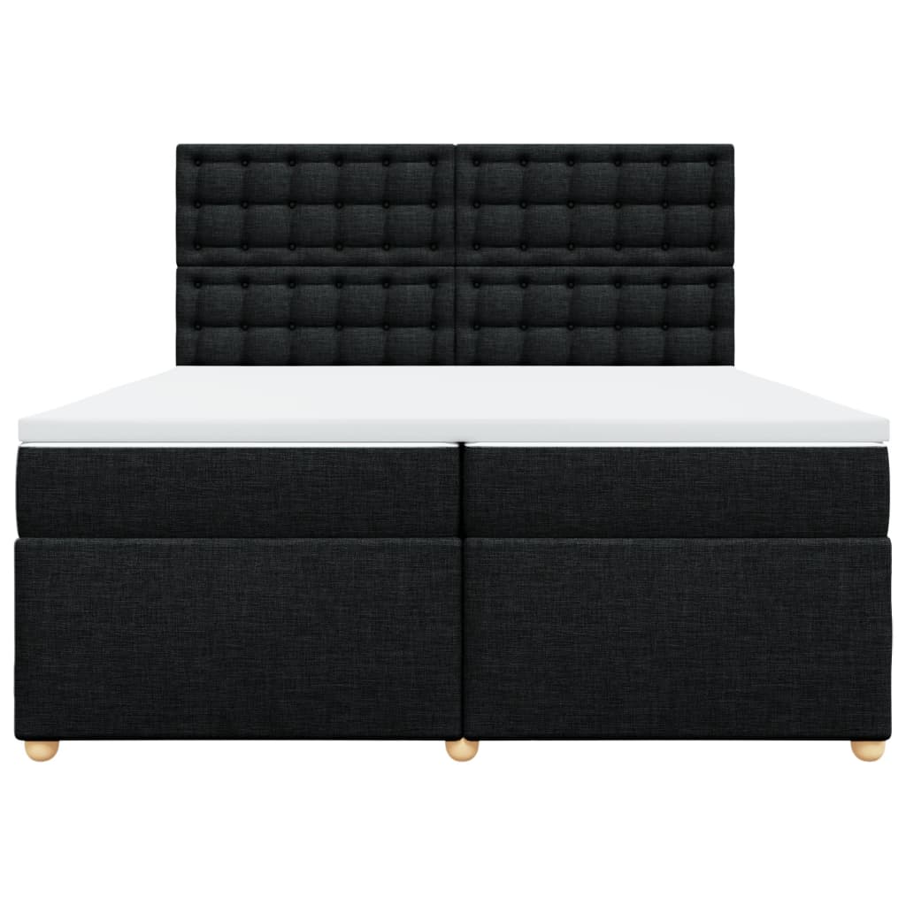 Sommier à lattes de lit avec matelas Noir 200x200 cm Tissu - XIOS