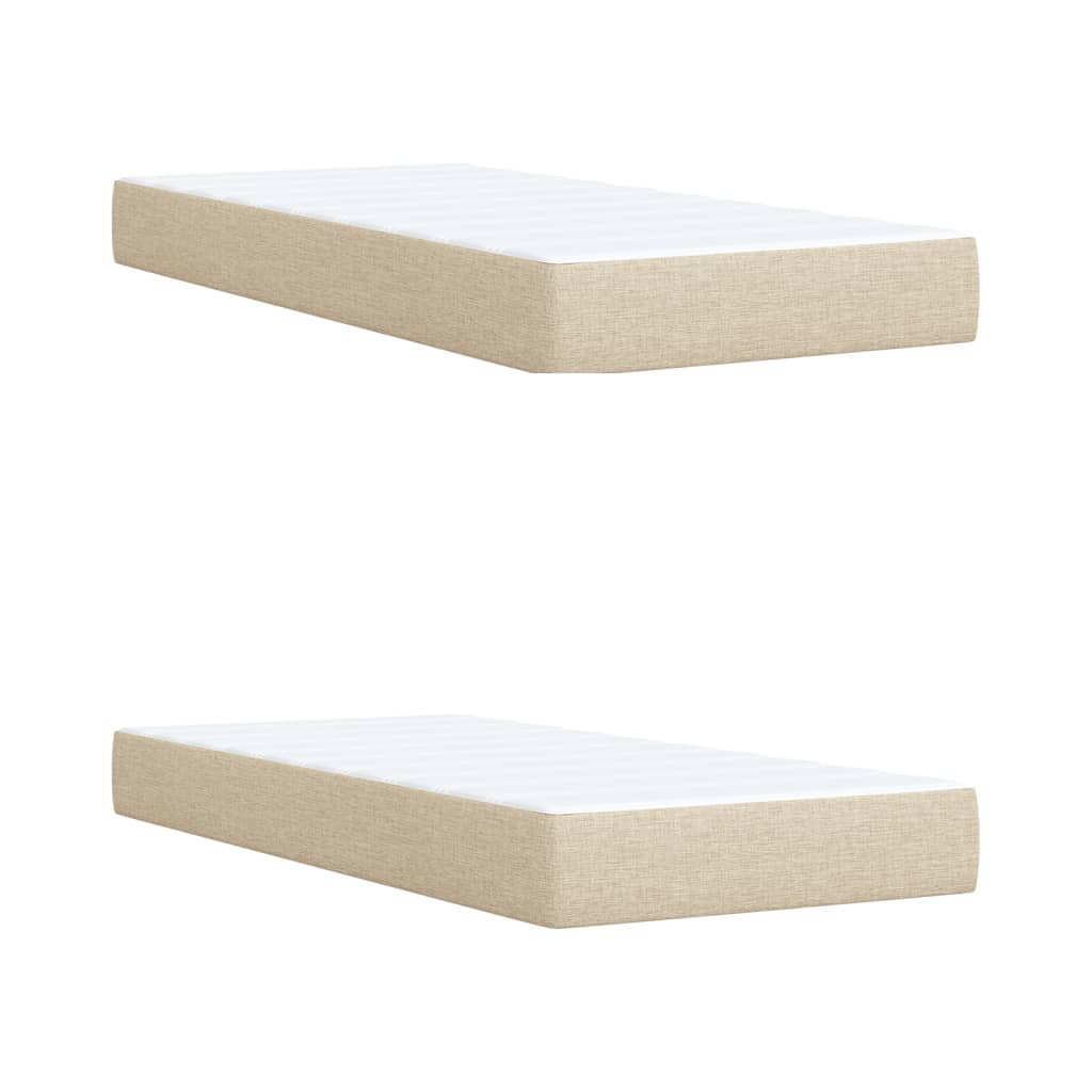 Sommier à lattes de lit avec matelas Crème 200x200 cm Tissu - XIOS
