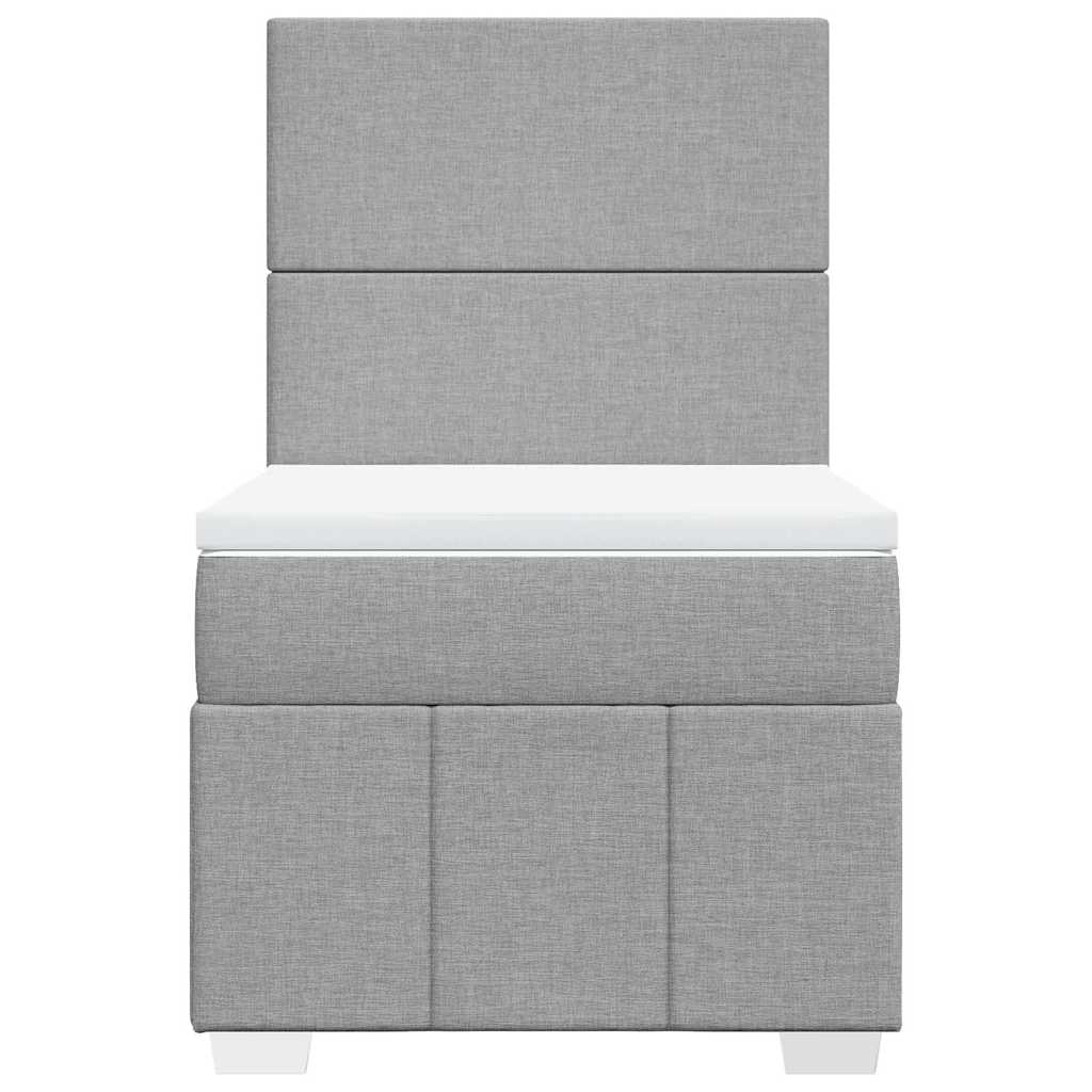 Sommier à lattes de lit avec matelas gris clair 80x200 cm tissu - XIOS