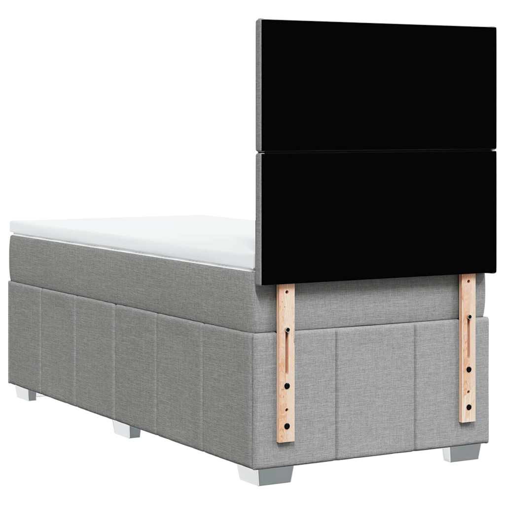 Sommier à lattes de lit avec matelas gris clair 80x200 cm tissu - XIOS