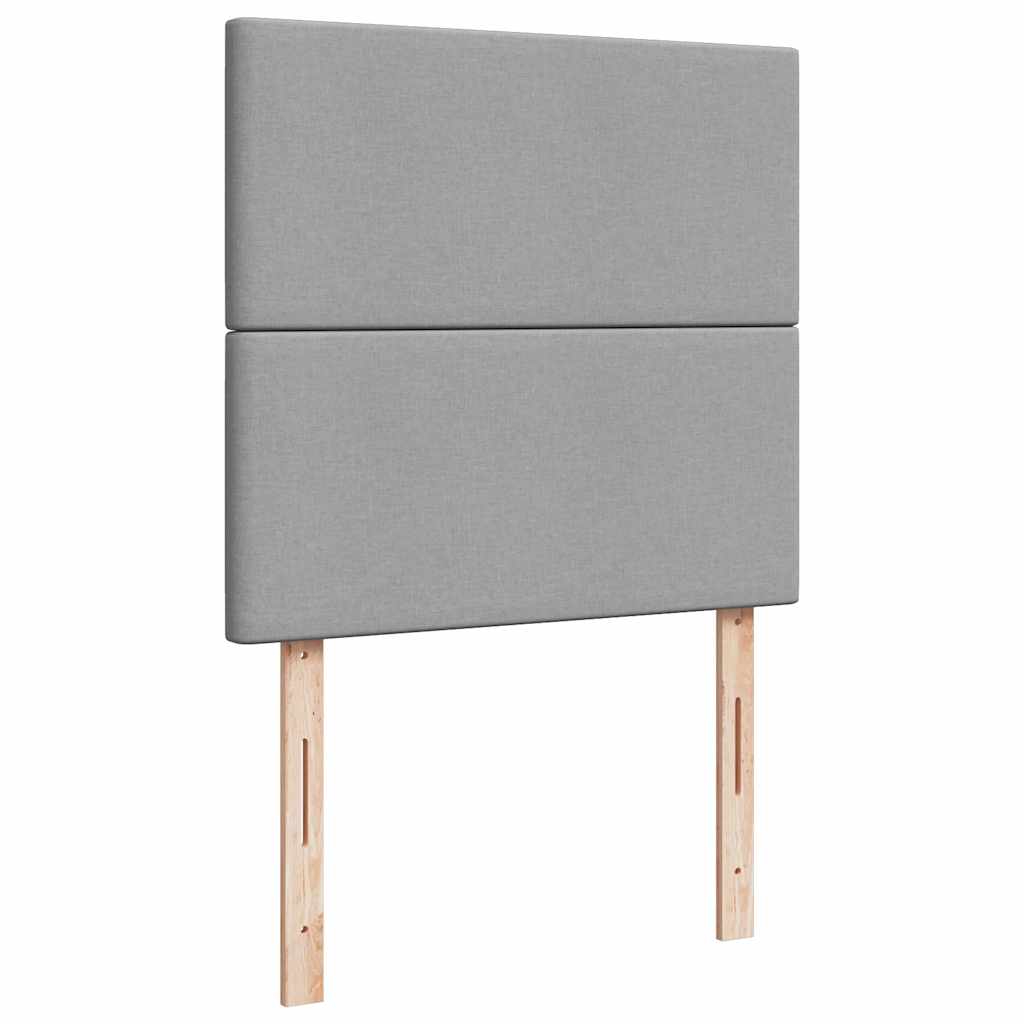 Sommier à lattes de lit avec matelas gris clair 80x200 cm tissu - XIOS