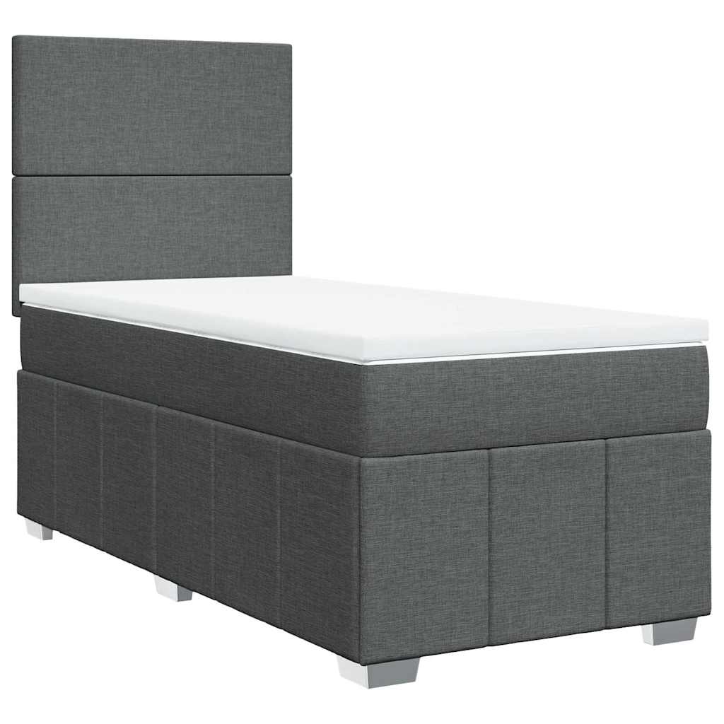 Sommier à lattes de lit avec matelas Gris foncé 80x200 cm Tissu - XIOS