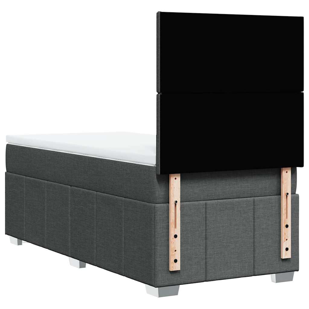Sommier à lattes de lit avec matelas Gris foncé 80x200 cm Tissu - XIOS