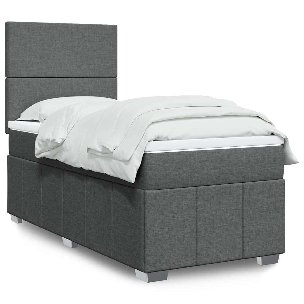 Sommier à lattes de lit avec matelas Gris foncé 80x200 cm Tissu - XIOS
