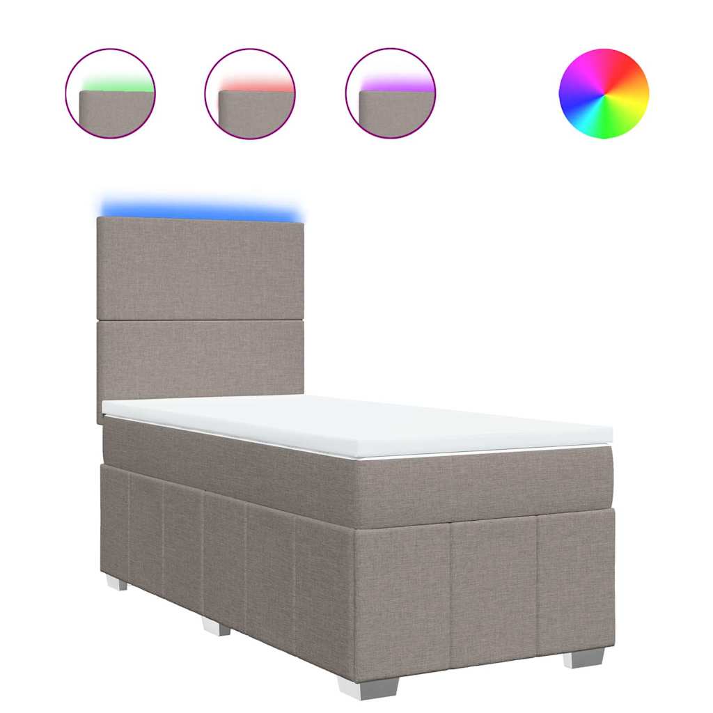 Sommier à lattes de lit avec matelas Taupe 80x200 cm Tissu - XIOS