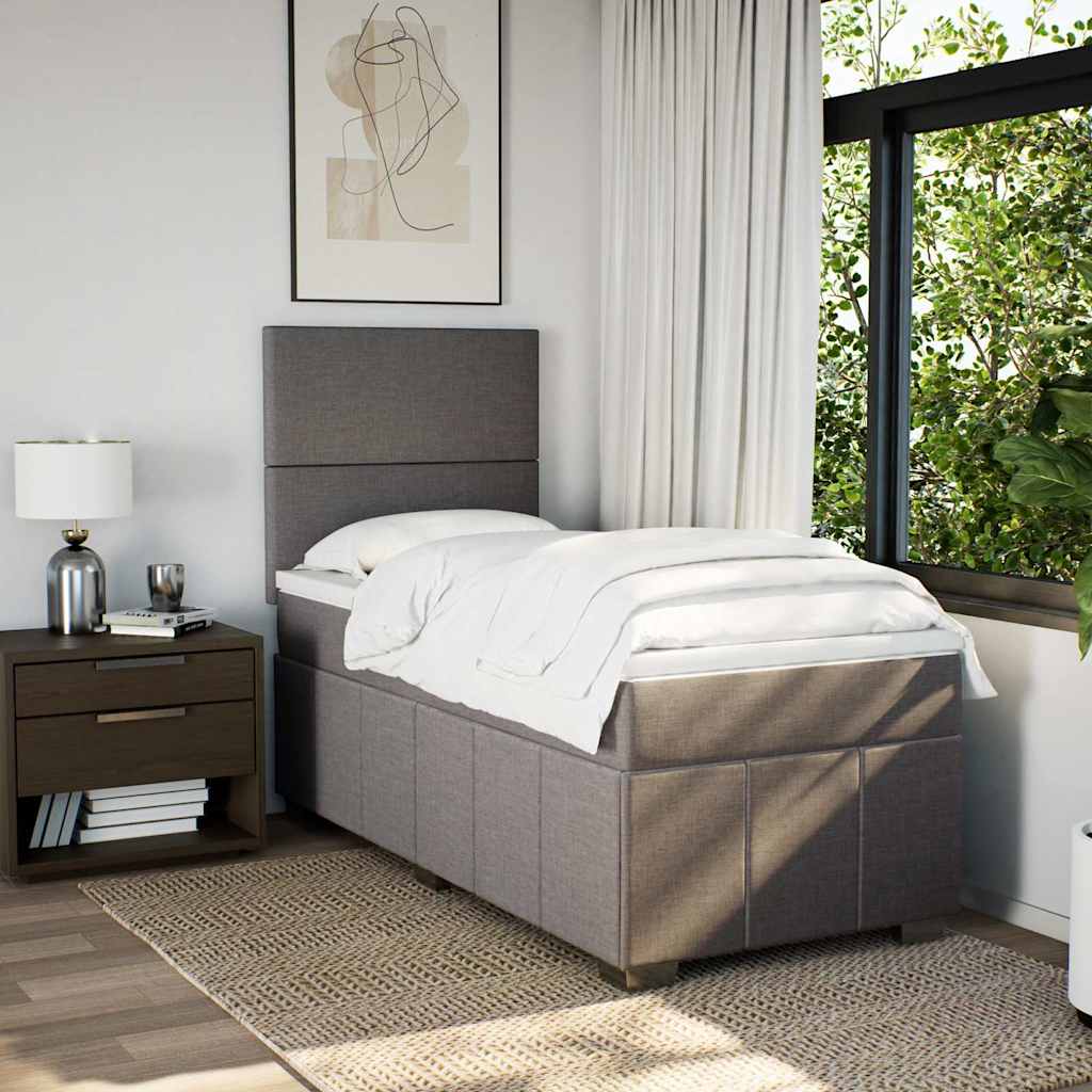 Sommier à lattes de lit avec matelas Taupe 80x200 cm Tissu - XIOS