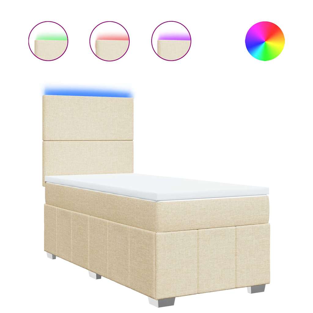 Sommier à lattes de lit avec matelas Crème 80x200 cm Tissu - XIOS