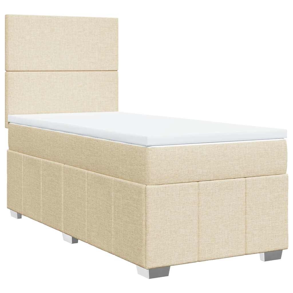 Sommier à lattes de lit avec matelas Crème 80x200 cm Tissu - XIOS