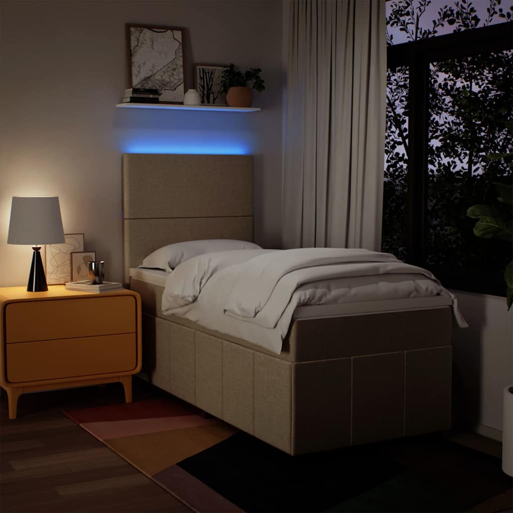Sommier à lattes de lit avec matelas Crème 80x200 cm Tissu - XIOS