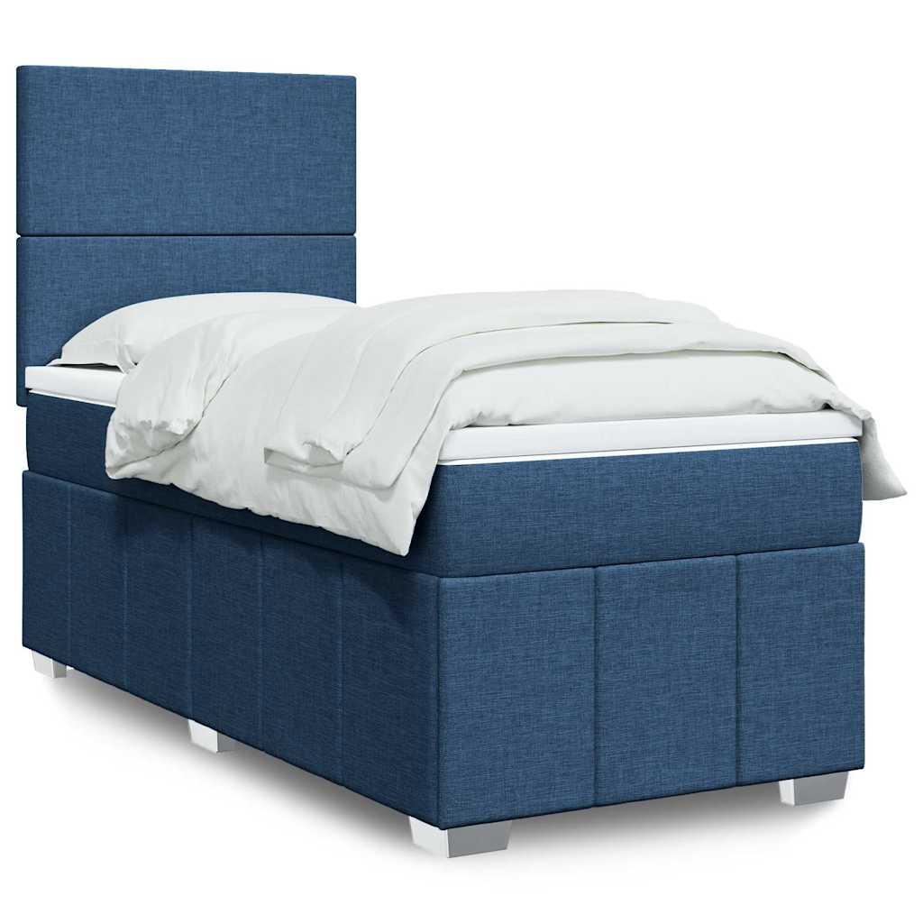 Sommier à lattes de lit avec matelas Bleu 80x200 cm Tissu - XIOS