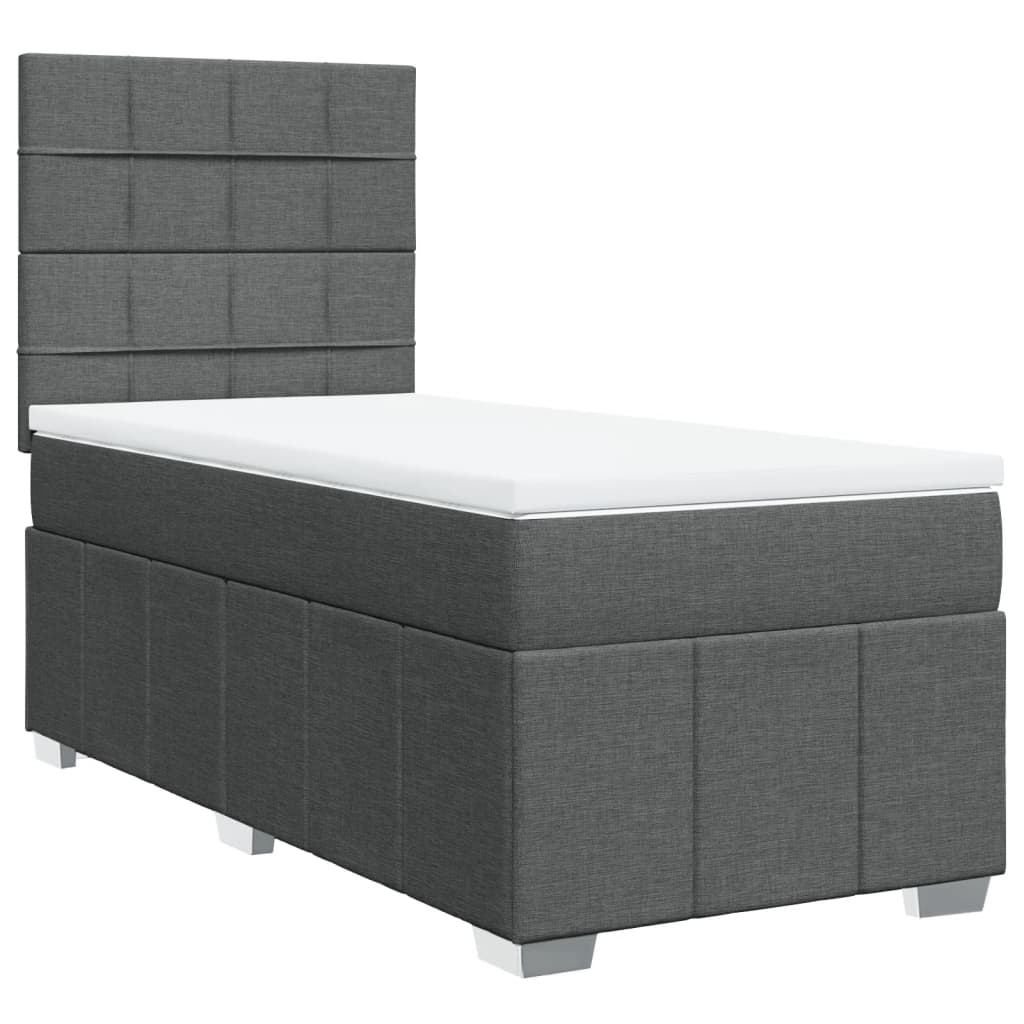 Sommier à lattes de lit avec matelas Gris foncé 80x200 cm Tissu - XIOS