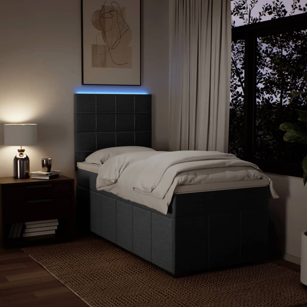 Sommier à lattes de lit avec matelas Gris foncé 80x200 cm Tissu - XIOS