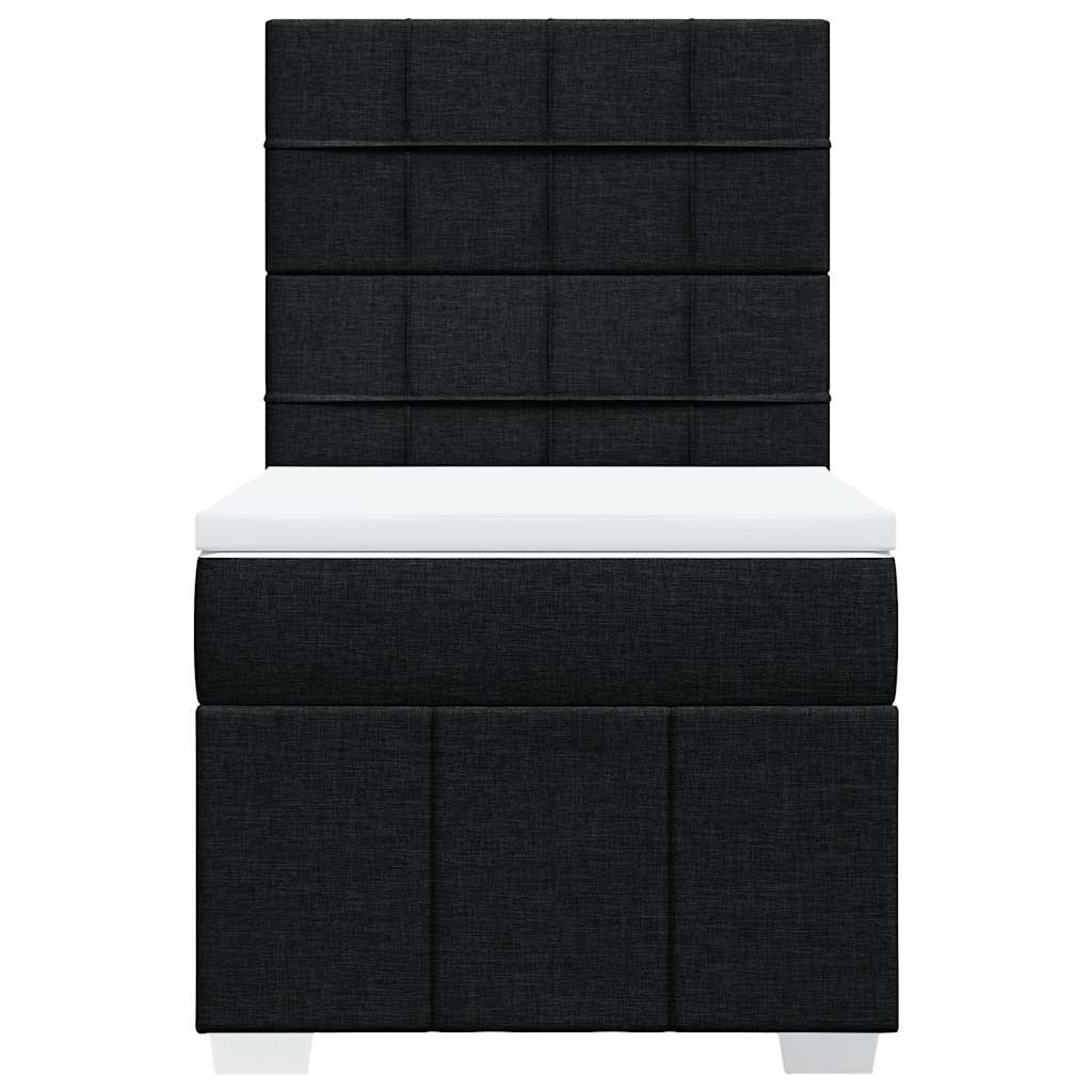 Sommier à lattes de lit et matelas Noir 80x200 cm Tissu - XIOS