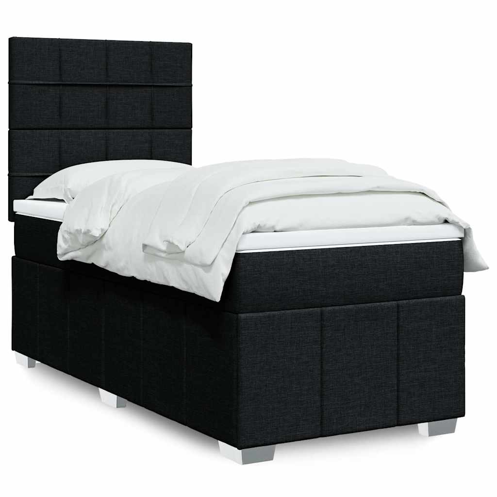 Sommier à lattes de lit et matelas Noir 80x200 cm Tissu - XIOS
