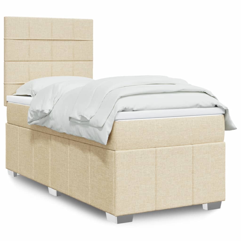 Sommier à lattes de lit avec matelas Crème 80x200 cm Tissu - XIOS