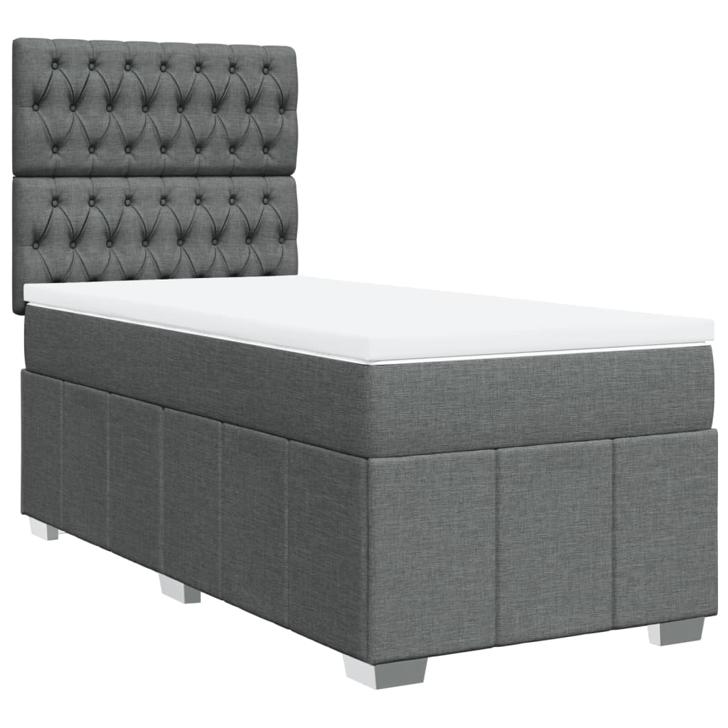 Sommier à lattes de lit avec matelas Gris foncé 80x200 cm Tissu - XIOS