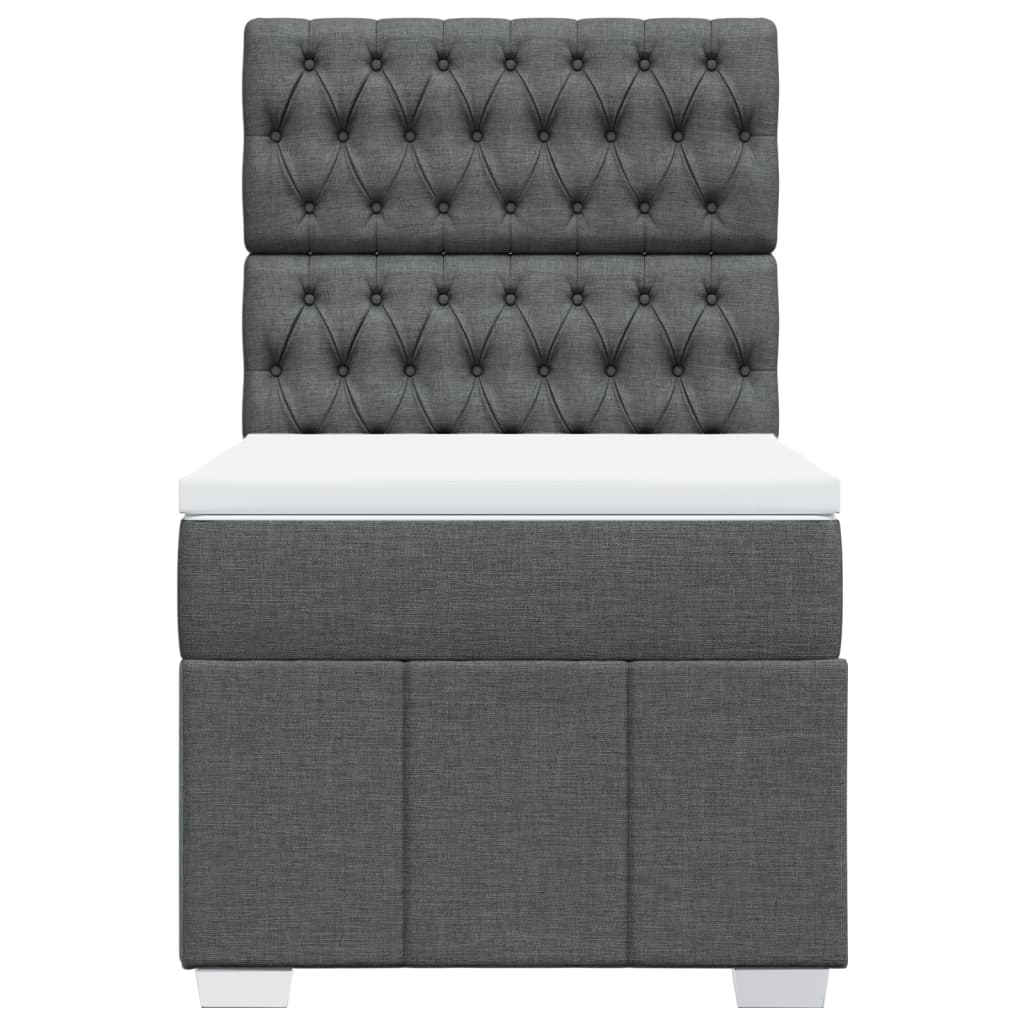 Sommier à lattes de lit avec matelas Gris foncé 80x200 cm Tissu - XIOS