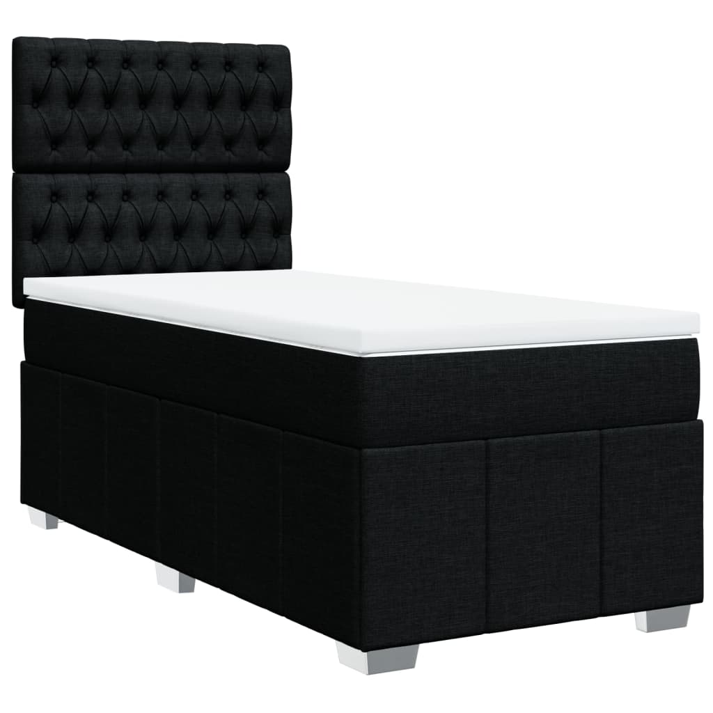 Sommier à lattes de lit et matelas Noir 80x200 cm Tissu - XIOS