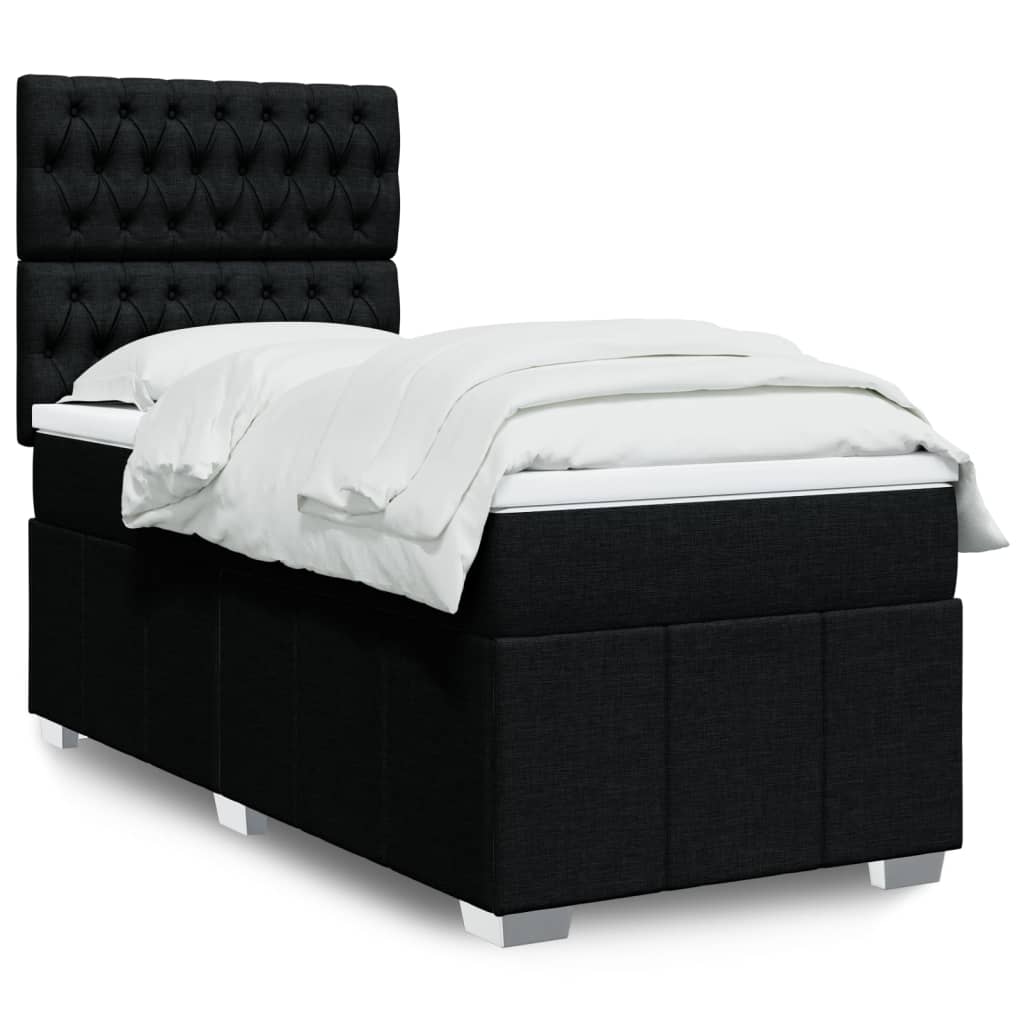 Sommier à lattes de lit et matelas Noir 80x200 cm Tissu - XIOS