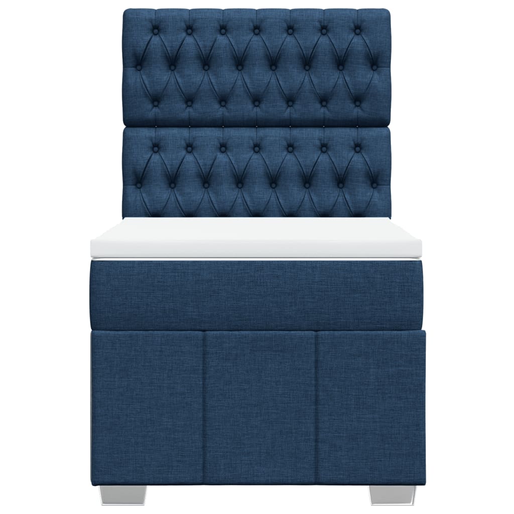 Sommier à lattes de lit avec matelas Bleu 80x200 cm Tissu