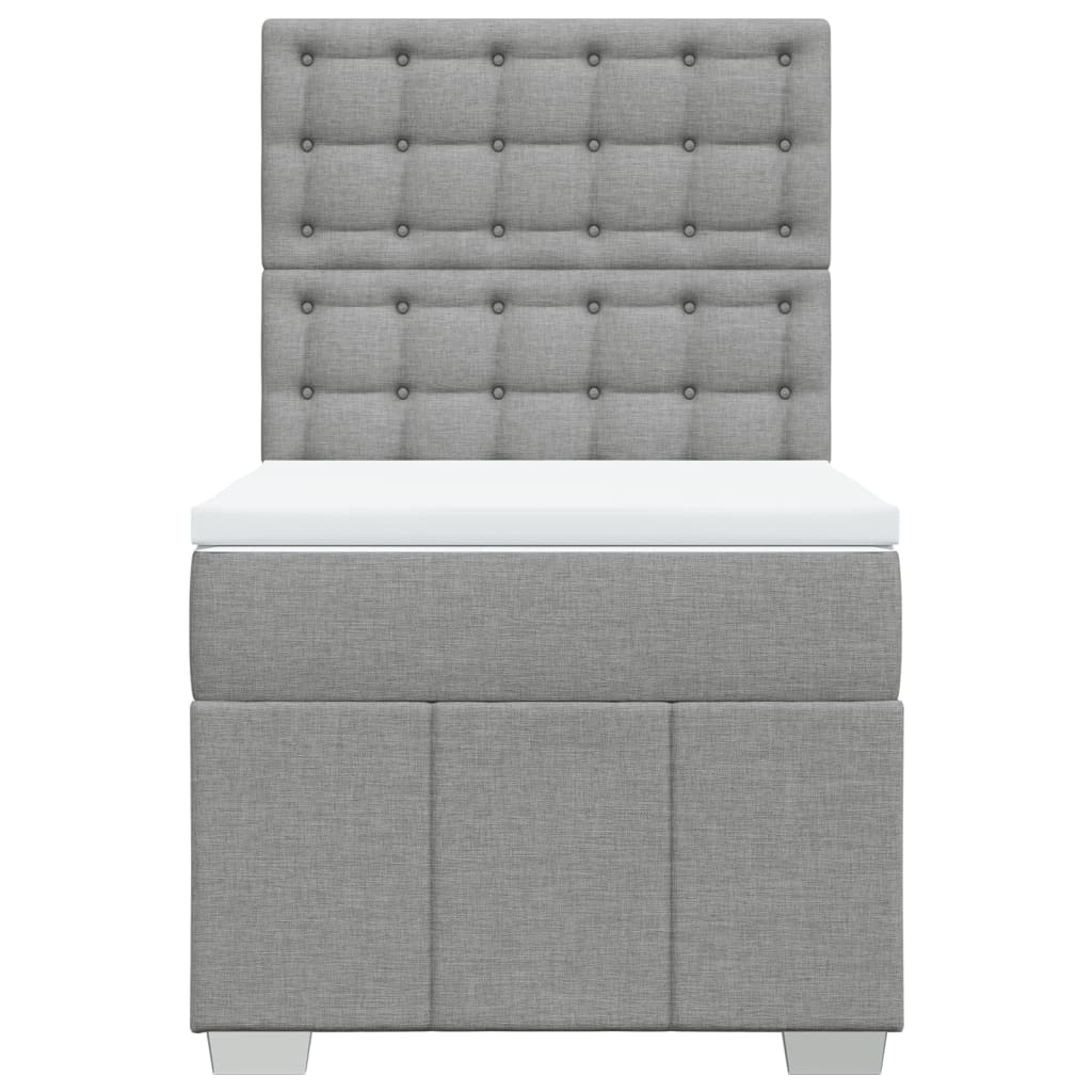 Sommier à lattes de lit avec matelas gris clair 80x200 cm tissu - XIOS