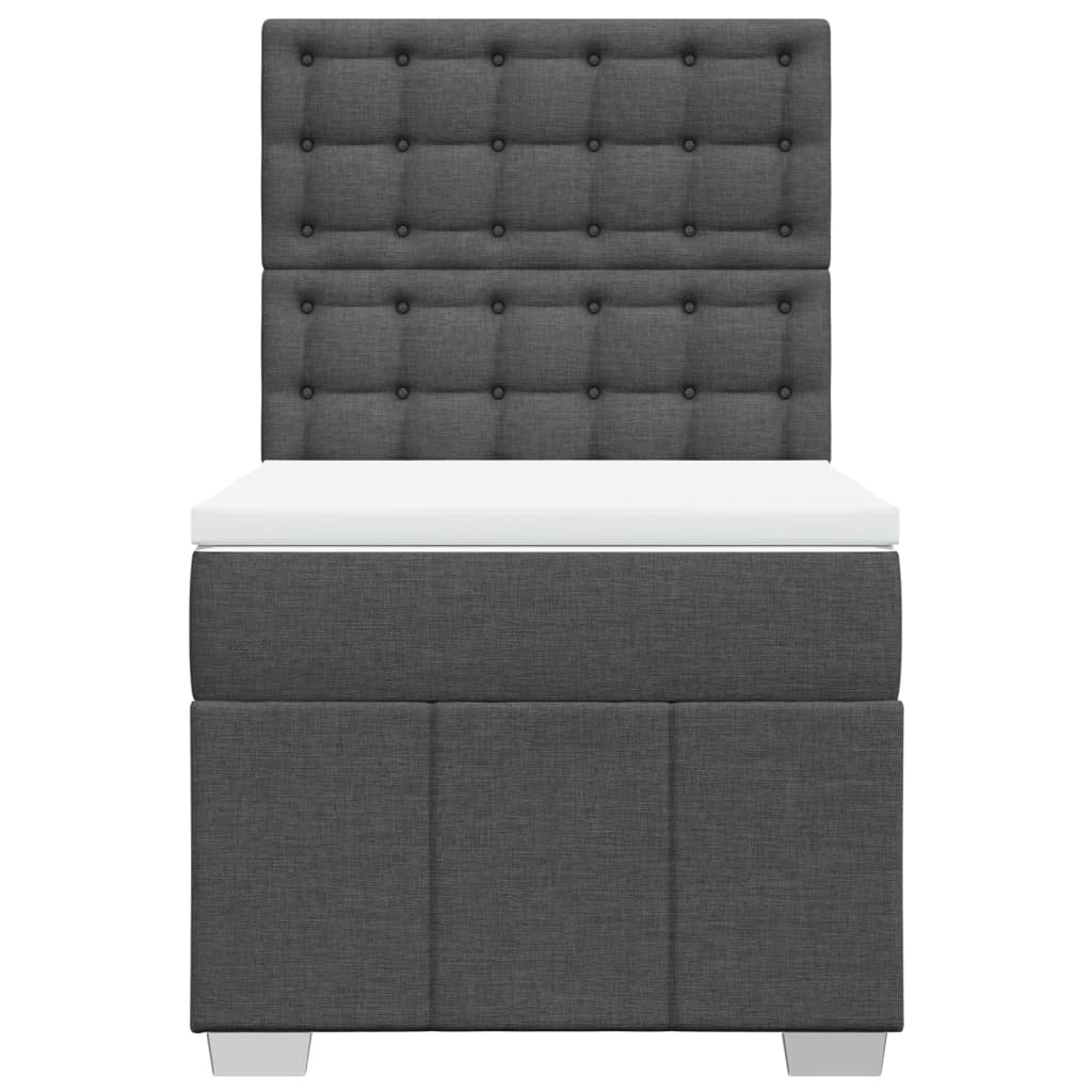 Sommier à lattes de lit avec matelas Gris foncé 80x200 cm Tissu - XIOS
