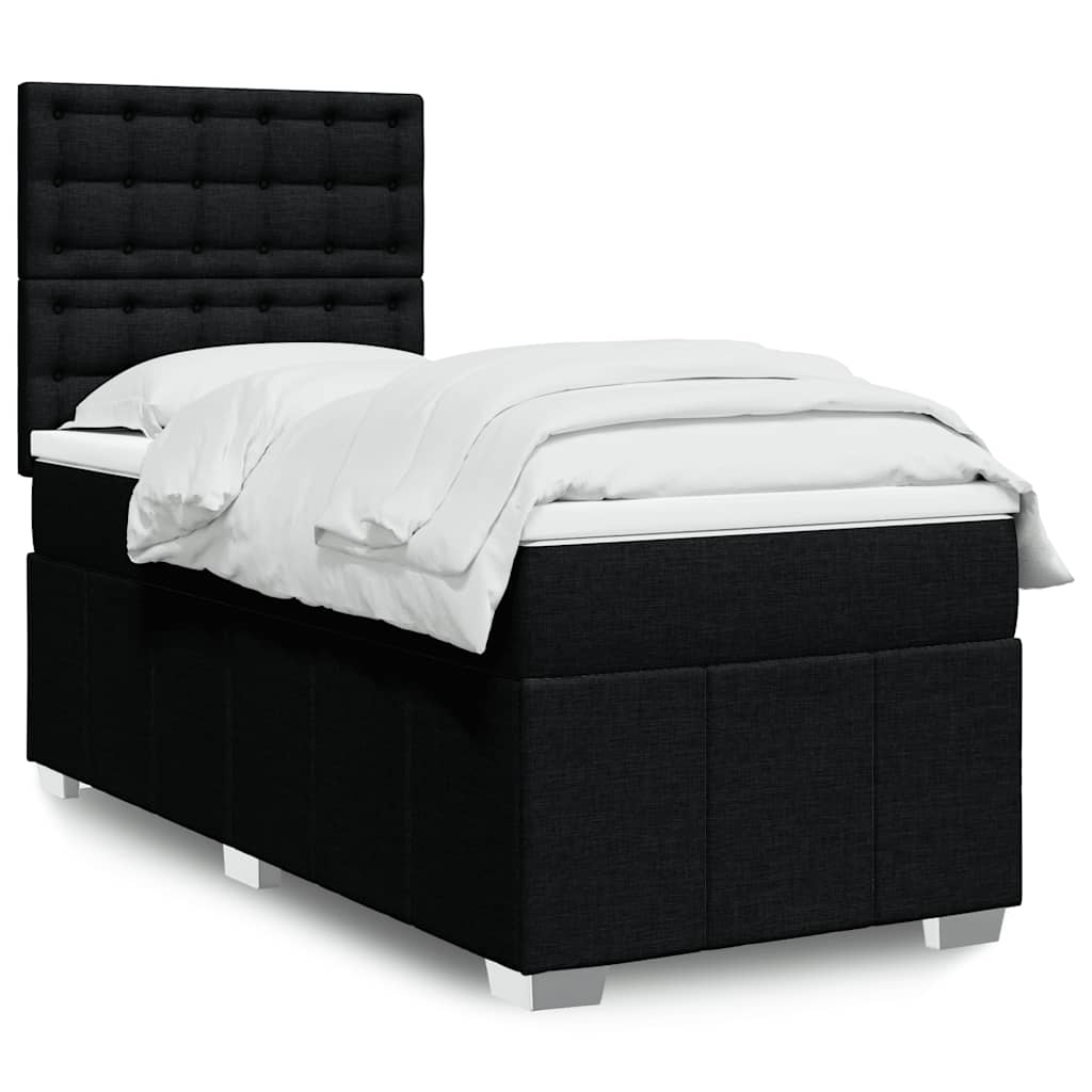 Sommier à lattes de lit et matelas Noir 80x200 cm Tissu - XIOS